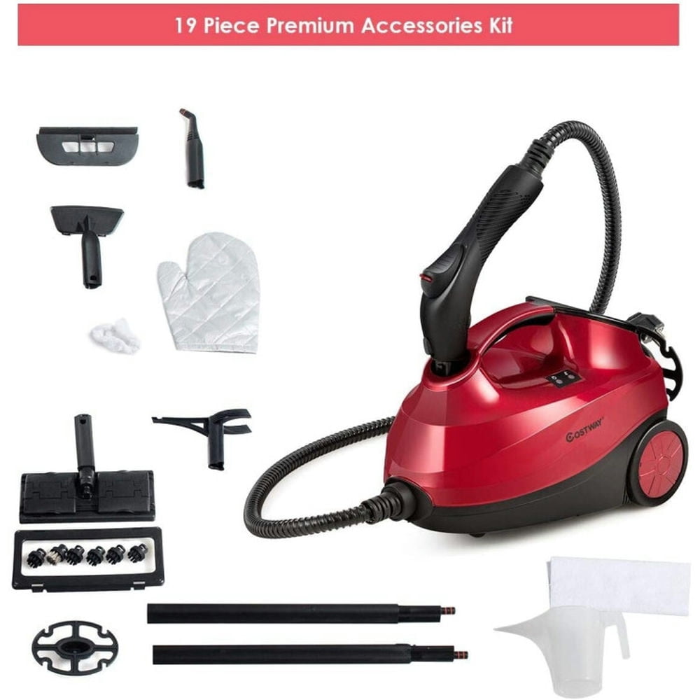 Topcobe 2000W Heavy Duty Multi-purpose Steam Cleaner Mop with Detachable Handheld Unit, Multi-Purpose Steamer for Home Use, Steamer for Cleaning Floor-Red