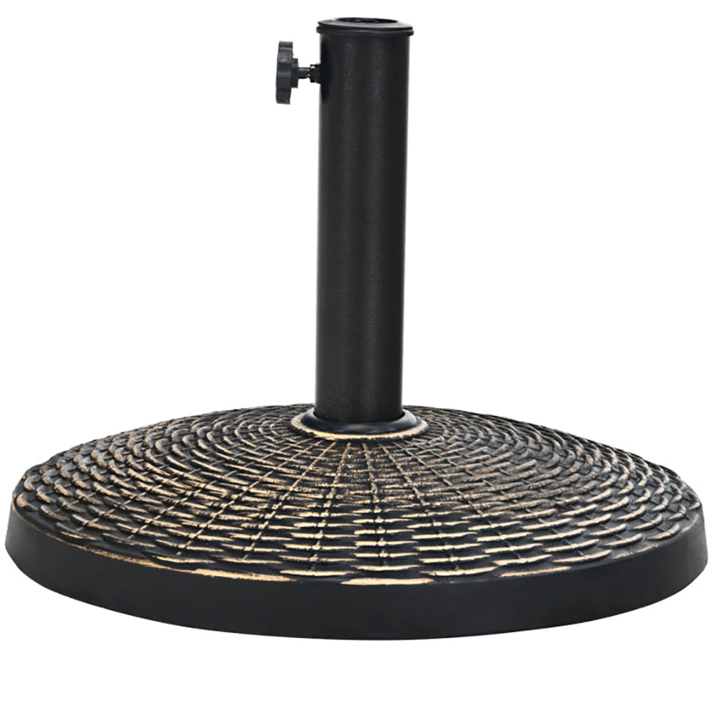 Topcobe 22Lbs Patio Resin Umbrella Base with Wicker Style for Outdoor Use, Outdoor Umbrella Stand