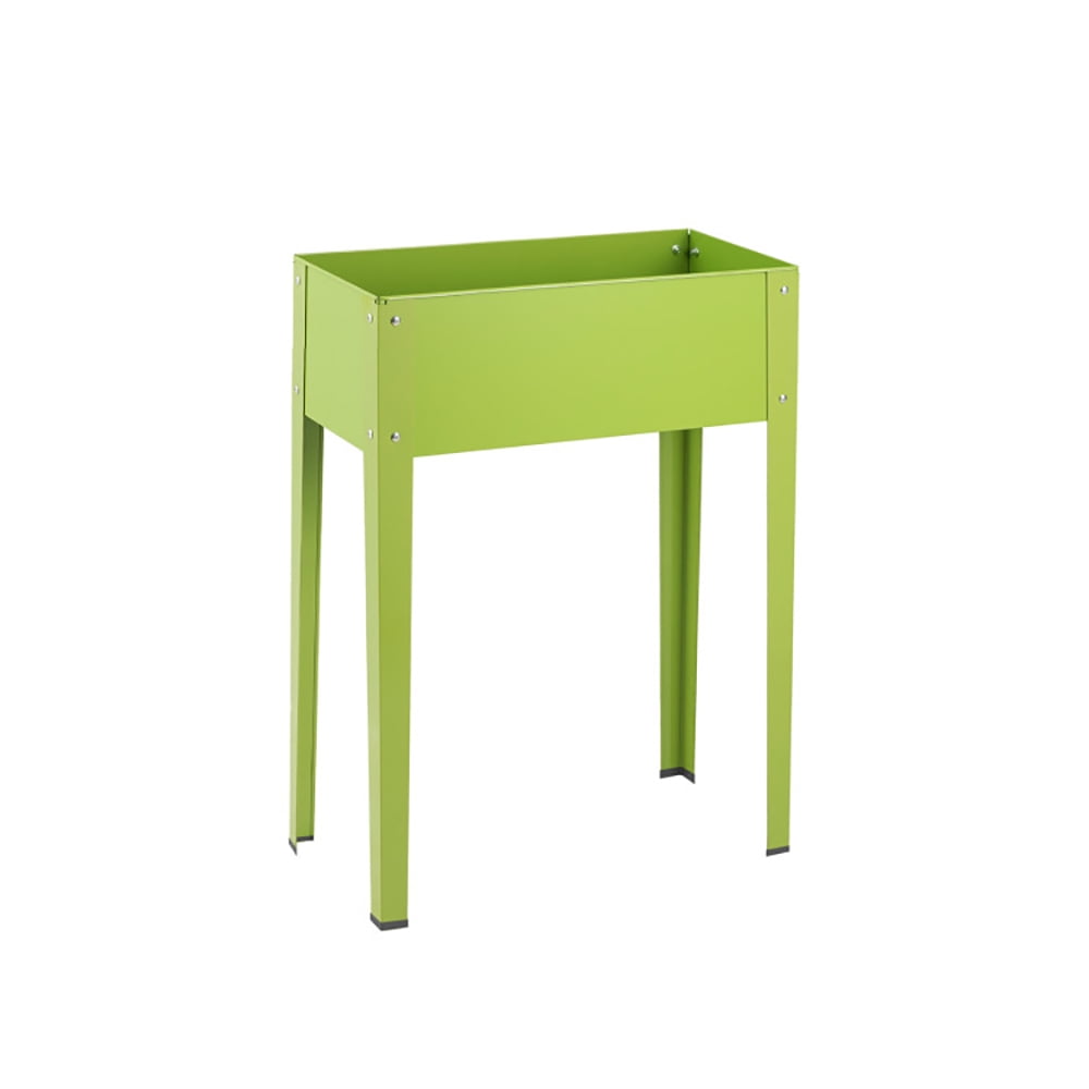 Green Steel Outdoor Elevated Garden Planter with Legs 24.5" x 12.5" x 31.5"
