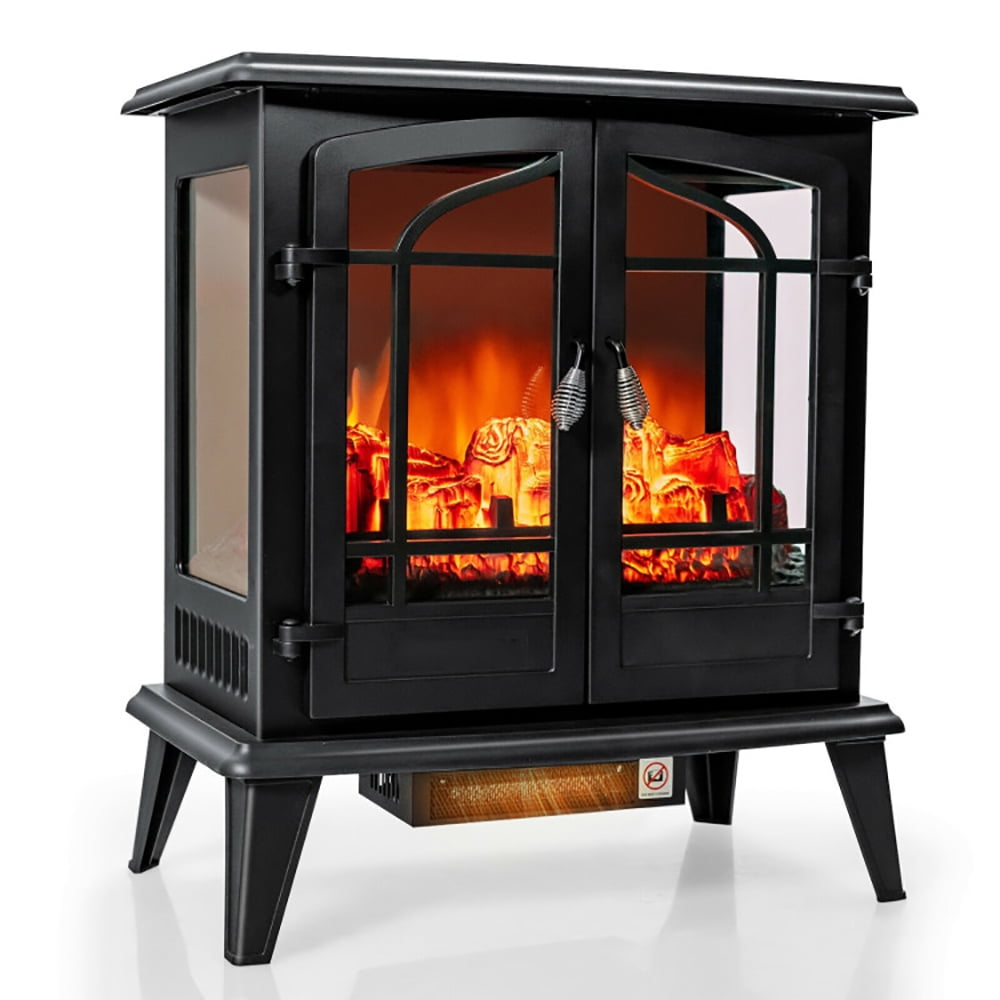 Topcobe 25" Freestanding Electric Fireplace Heater with Realistic Flame Effect, Easy-Mount Heater for Indoor Use, Safety, Black Topcobe 25" Freestanding Electric Fireplace Heater with Realistic Flame Effect, Easy-Mount Heater for Indoor Use, Safety, Black