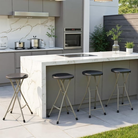 Topcobe 28" Portable Folding Stools with 330lbs Limited Sturdy Frame with Seat, Outdoor Deck Furniture