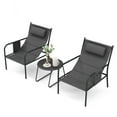 Topcobe 3 Piece Outdoor Bistro Set Patio Metal Chair and Coffee Table