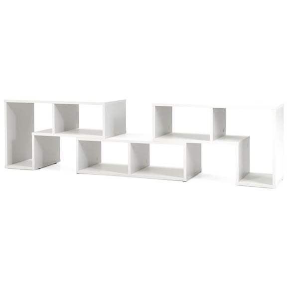 Topcobe 3 Pieces Adjustable TV Stand for TVs up to 65" with Shelves, Corner Cabinet, TV Furniture for Living Room, White