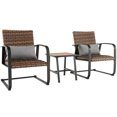 thumbnail image 1 of Topcobe 3 Pieces Patio Furniture Set, Patio Rattan Coffee Table Set with Quick Dry Lumbar Pillows, 1 of 7