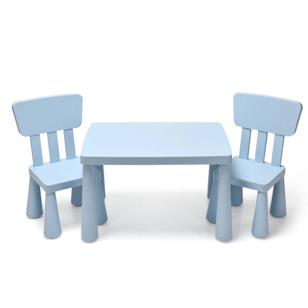 Topcobe 3 Pieces Toddler Multi Activity Play Dining Study Kids Table and Chair Set, Toddler Chair and Table Set-Blue Topcobe 3 Pieces Toddler Multi Activity Play Dining Study Kids Table and Chair Set, Toddler Chair and Table Set-Blue