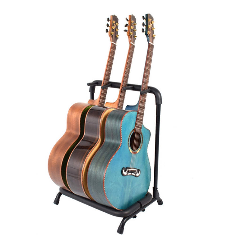 Topcobe 3-Slot Guitar Holder Rack Stand for Acoustic and Electric Guitars, Black Topcobe 3-Slot Guitar Holder Rack Stand for Acoustic and Electric Guitars, Black