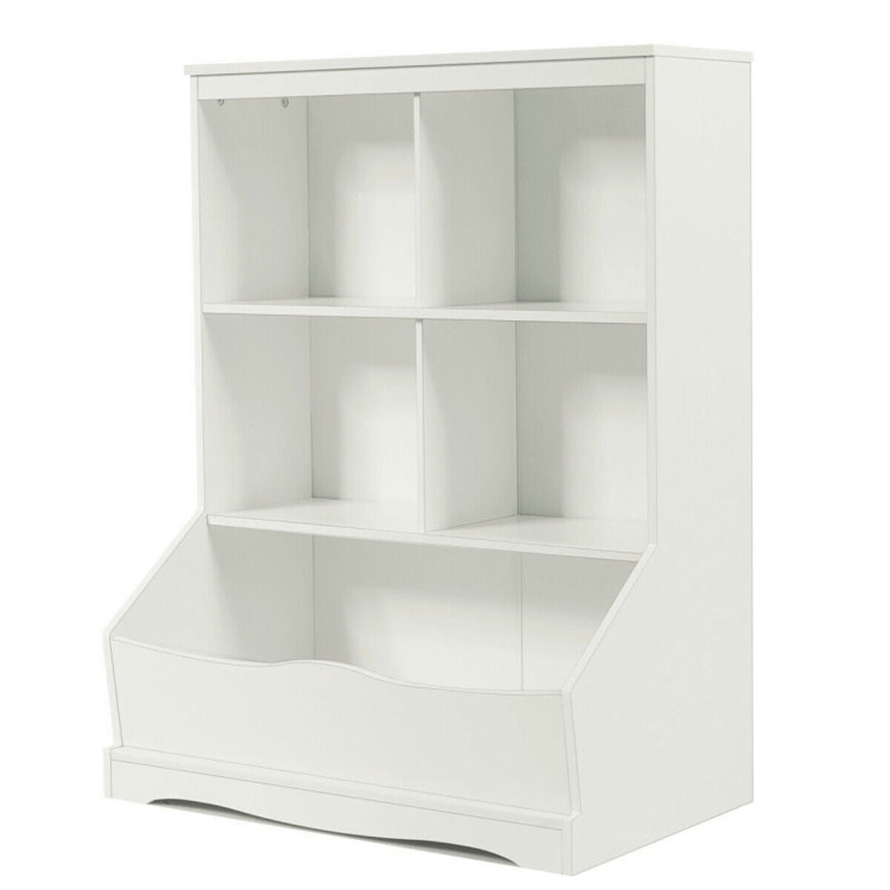 Topcobe 3-Tier Children's Multi-Functional Bookcase Toy Storage Bin Floor Cabinet, Kids Toy Storage Organizer-White Topcobe 3-Tier Children's Multi-Functional Bookcase Toy Storage Bin Floor Cabinet, Kids Toy Storage Organizer-White