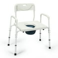 Large Portable Commode Topcobe 3-in-1 Bedside Commode Portable Toilet with Adjustable Height ...