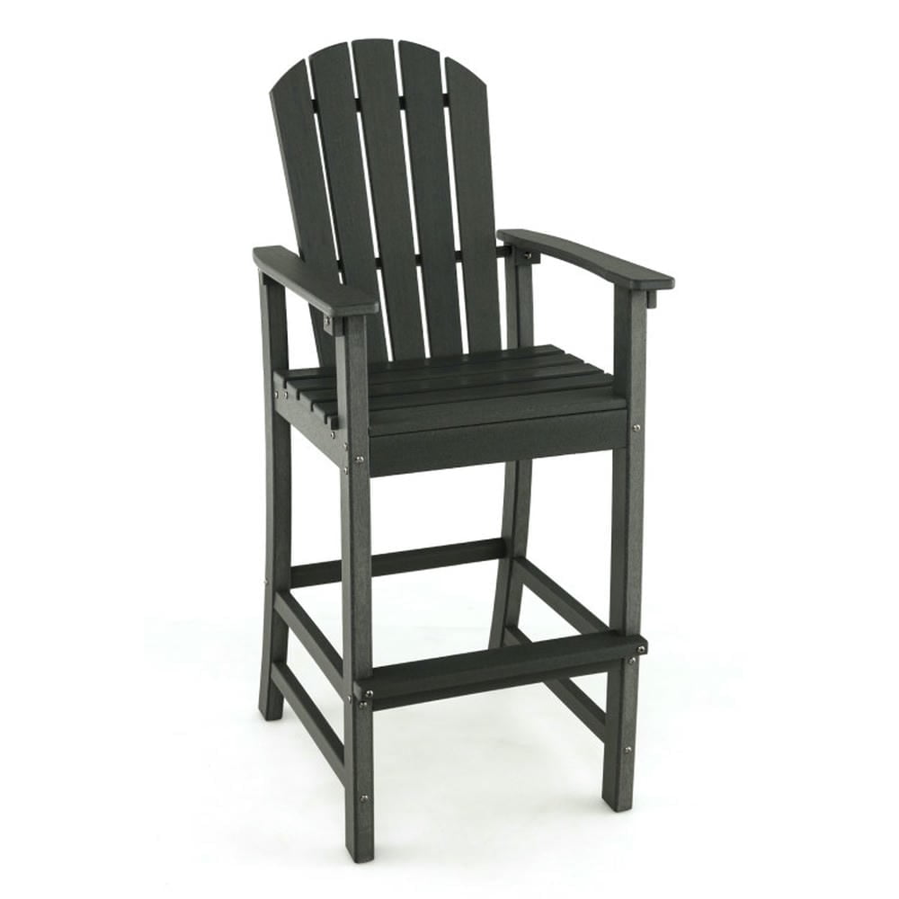 Topcobe 30 Inches Counter Height Outdoor HDPE Bar Stool with Armrests and Footrest, Outdoor Patio Furniture for Porch Balcony Garden Backyard-Black Topcobe 30 Inches Counter Height Outdoor HDPE Bar Stool with Armrests and Footrest, Outdoor Patio Furniture for Porch Balcony Garden Backyard-Black