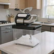 Topcobe 300W Commercial Ice Crusher with Dual Blades and Safety Switch, Manual Hand Crank Ice Breaker for Creating Drinks-Black