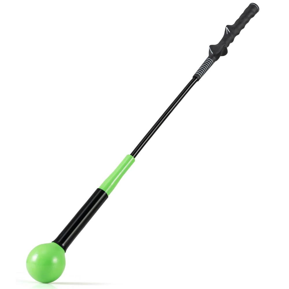 Topcobe 31.5 Inch Golf Swing Trainer Aid with Weighted Head for Grip Rhythm Balance-Green, Indoor Sports Equipment