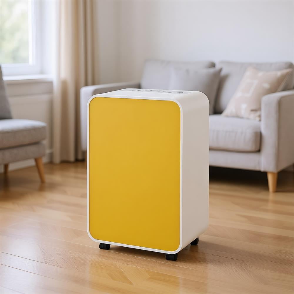 Topcobe 32 Pints/Day Portable Quiet Dehumidifier for Rooms up to 2500 Sq Ft, Dehumidifier for Home Basement and Large Room, Yellow