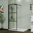 thumbnail image 1 of Topcobe 34" Shower Screen Door Walk-In Wet-Room, 3-Panel Style, Glass Shower Door, Walk In Shower Kit, Bathroom Glass Door, Black, 1 of 7