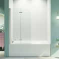 thumbnail image 1 of Topcobe 34" W X 58" H Frameless Folding Pivot Bathtub Door, Bathroom Pivot Bifold Shower Tub Door Panel, Reversible Installation, Bathtub Shower Door, Walk In Shower Kit, Glass Shower Door, Chrome, 1 of 8