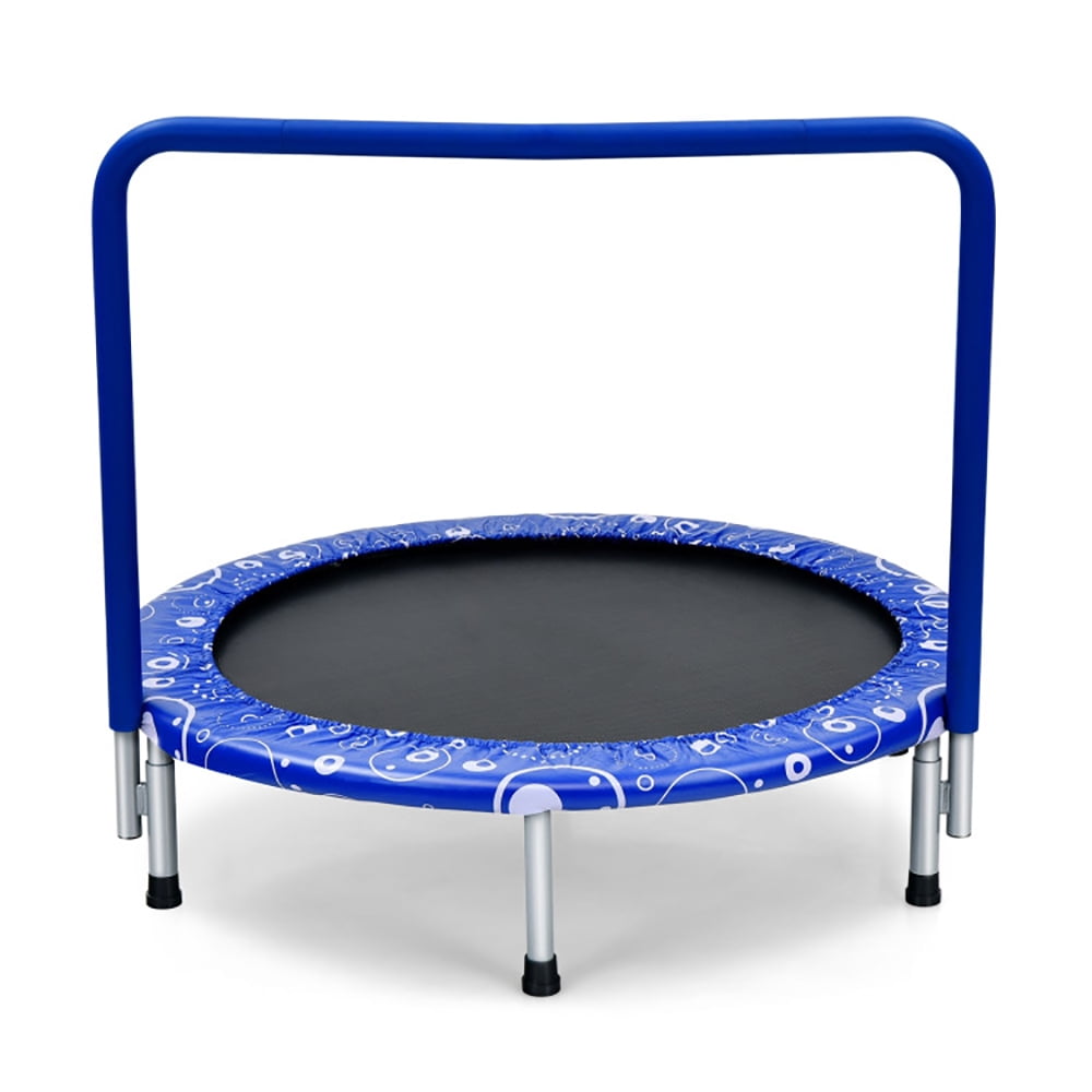 Topcobe 36 Inch Kids Trampoline Mini Rebounder with Full Covered Handrail, Outdoor Kids Trampoline, Blue Topcobe 36 Inch Kids Trampoline Mini Rebounder with Full Covered Handrail, Outdoor Kids Trampoline, Blue
