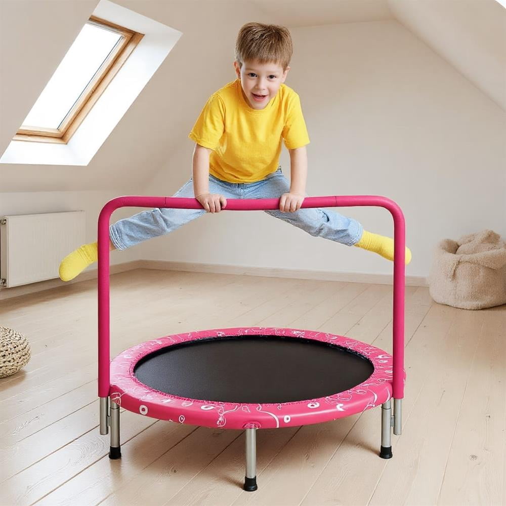 Topcobe 36 Inch Kids Trampoline Mini Rebounder with Full Covered Handrail, Outdoor Kids Trampoline, Blue