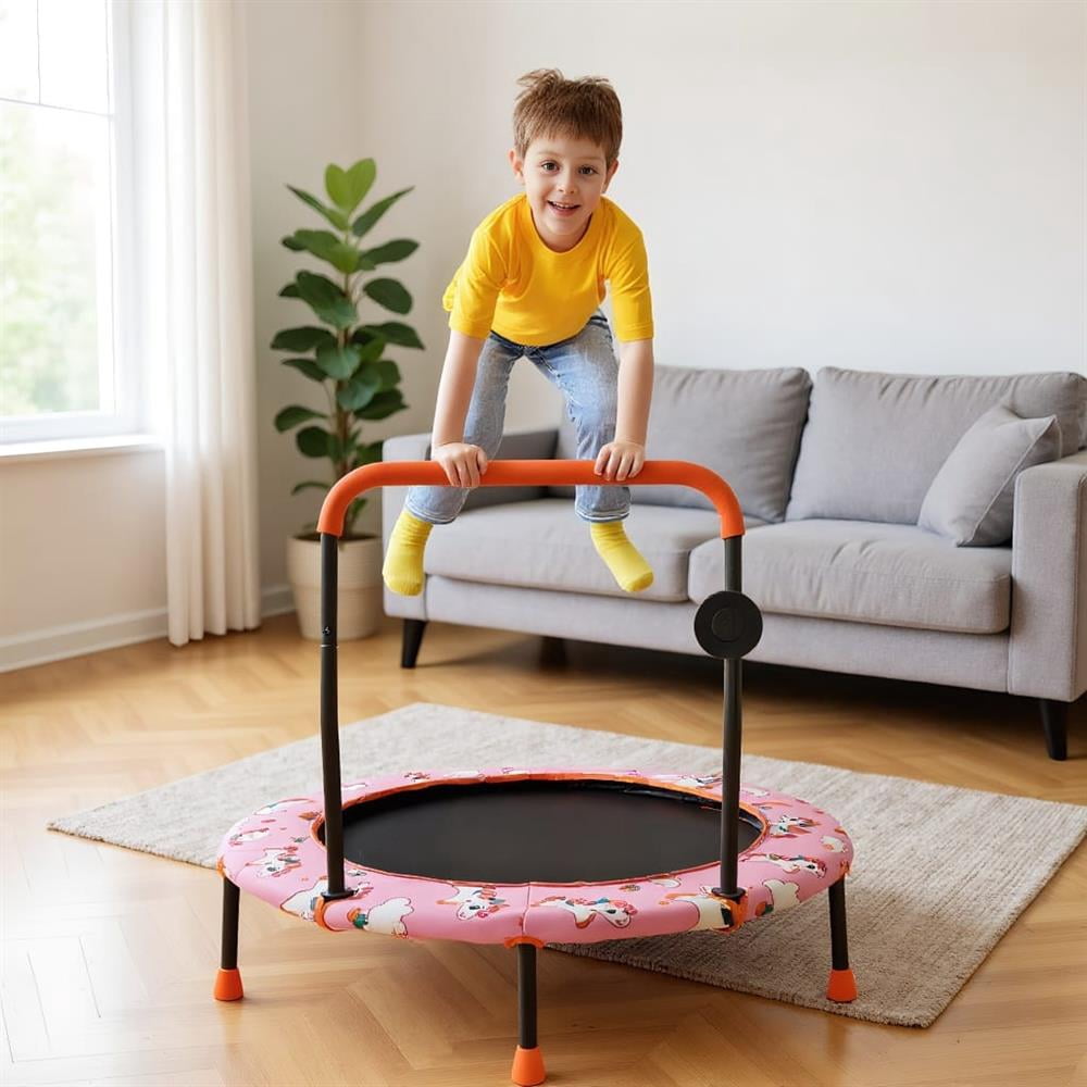 Topcobe 36 Inch Mini Trampoline with Colorful LED Lights and Bluetooth Speaker, Exercise Trampoline for Indoor Outdoor, Kids Trampolines-Multicolor