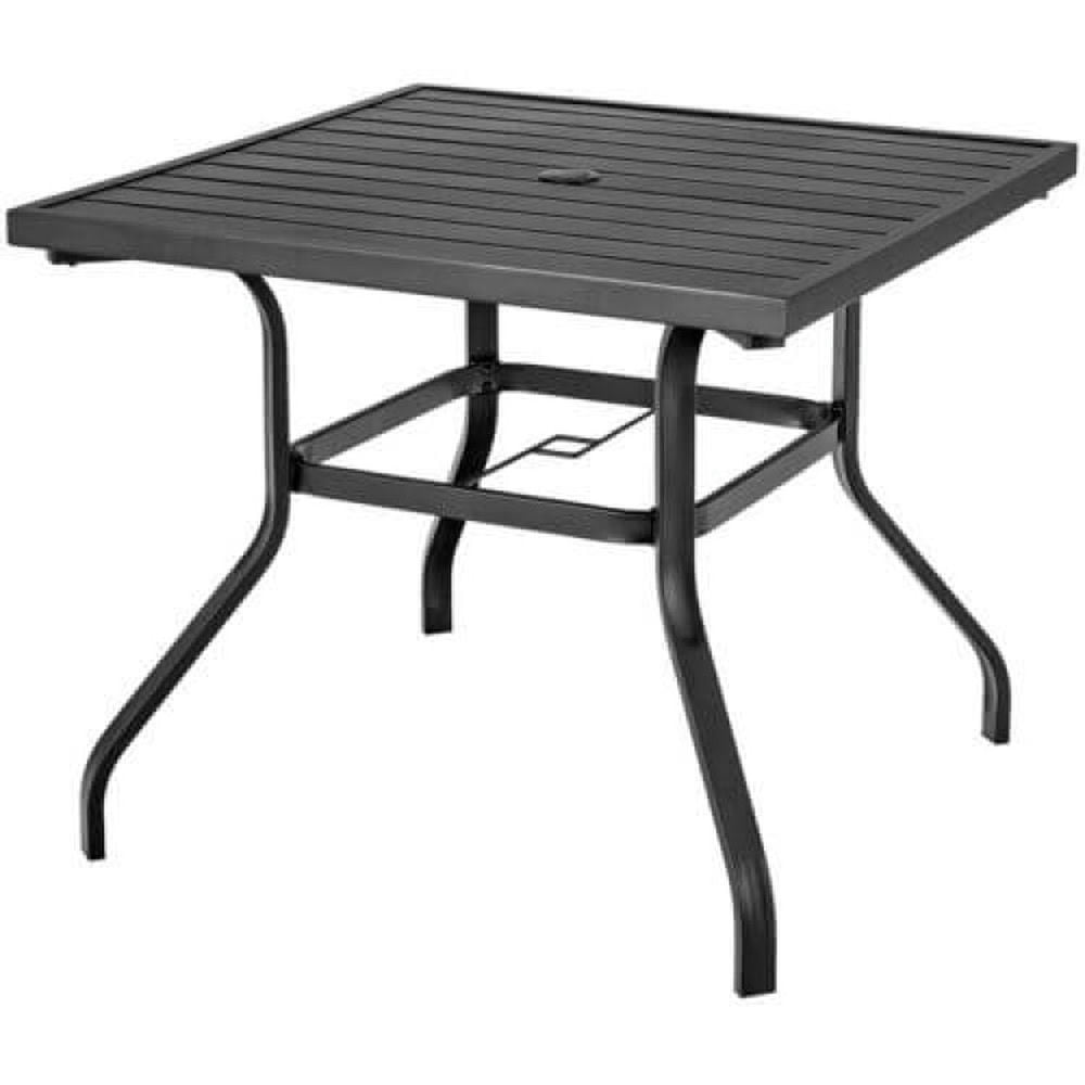 Topcobe 37 Inch Square Patio Dining Table with Umbrella Pole Hole, Outdoor Patio Furniture for Balcony Garden Backyard Topcobe 37 Inch Square Patio Dining Table with Umbrella Pole Hole, Outdoor Patio Furniture for Balcony Garden Backyard