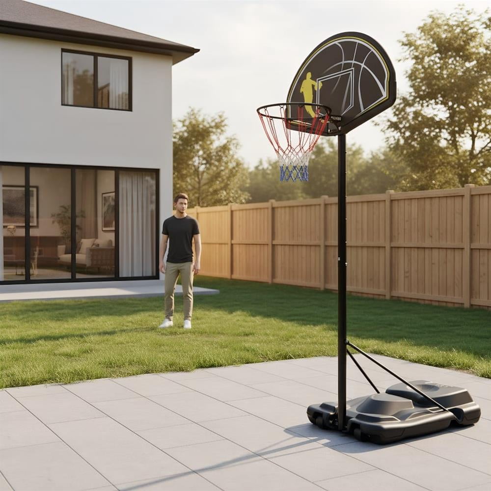 Topcobe 4.25-10 Feet Portable Adjustable Basketball Goal Hoop System, Backboard Free Standing Basketball Stand System