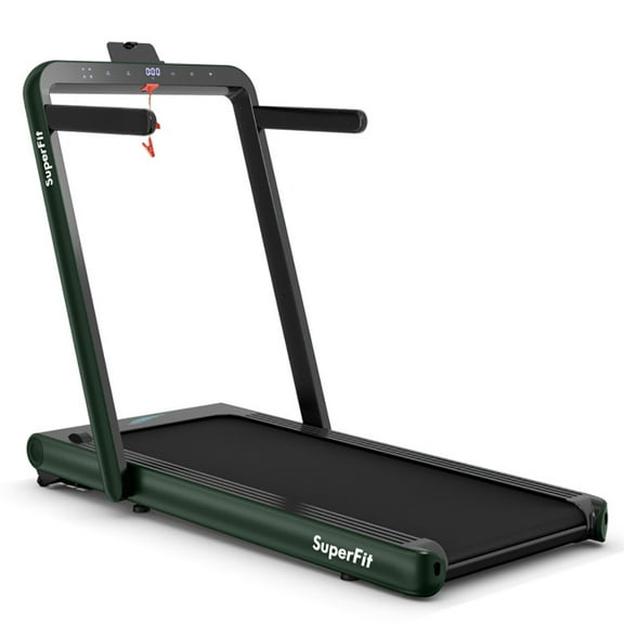 Topcobe 4.75HP 2 In 1 Folding Treadmill with Remote APP Control, Indoor Fitness Equipment, Modern Sports Equipment-Green
