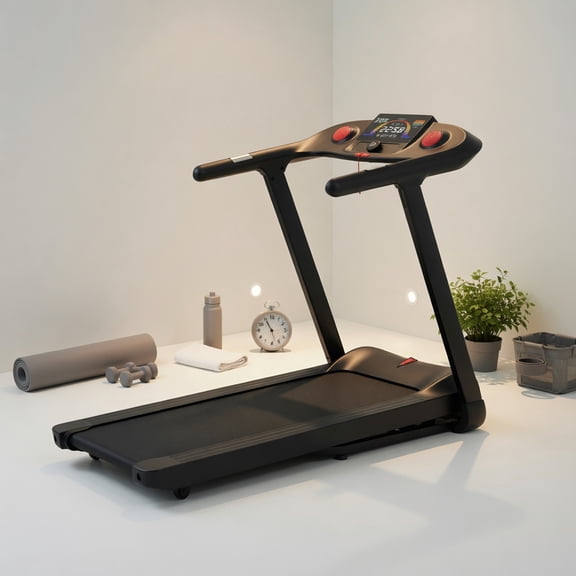 Topcobe 4.75HP Folding Treadmill with Preset Programs Touch Screen Control, Indoor Outdoor Exercise Equipment for Adults-Black