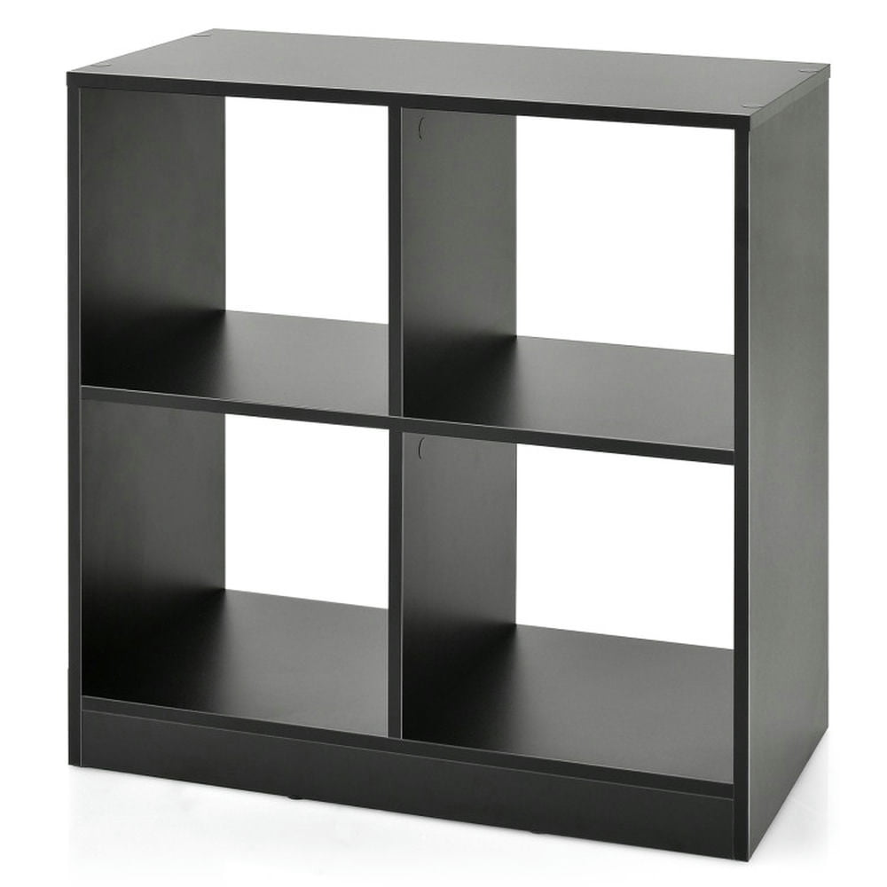 Topcobe 4-Cube Kids Bookcase with Open Shelves, Kids Toy Storage Organizer-Black