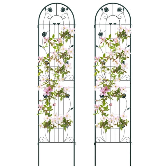 Topcobe 4 Pack 71 x 20 Inch Metal Garden Trellis for Climbing Plants, Plant Support Climbing Vines and Flowers Stands Vegetables Patio Metal Lattices Grid Panels for Ivy Cucumbers, Green