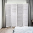 thumbnail image 1 of Topcobe 4 Panel Folding Wood Room Divider, Modern Room Divider, Portable Wall Partition for Bedroom, Living Room, Office, White, 1 of 13