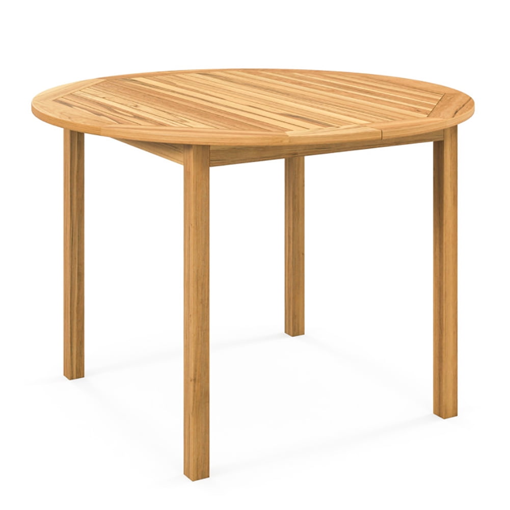 Topcobe 4-Person Large Round Outdoor Dining Table, Outdoor Deck Furniture