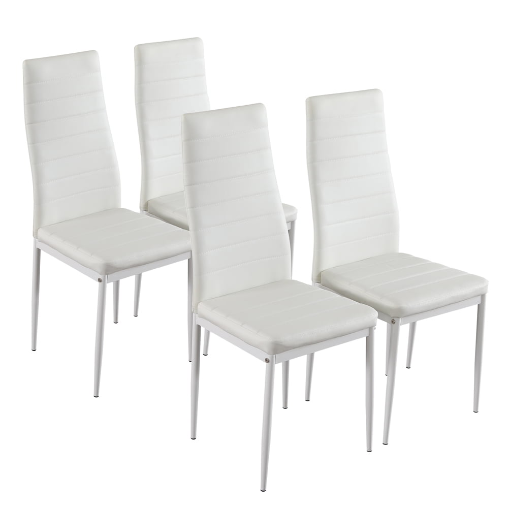 Topcobe 4 Pieces Dining Chairs, Set of 4 High Back Dining Chairs Set, Elegant Assembled Stripping Texture High Backrest Side Chairs for Home Kitchen Living Room