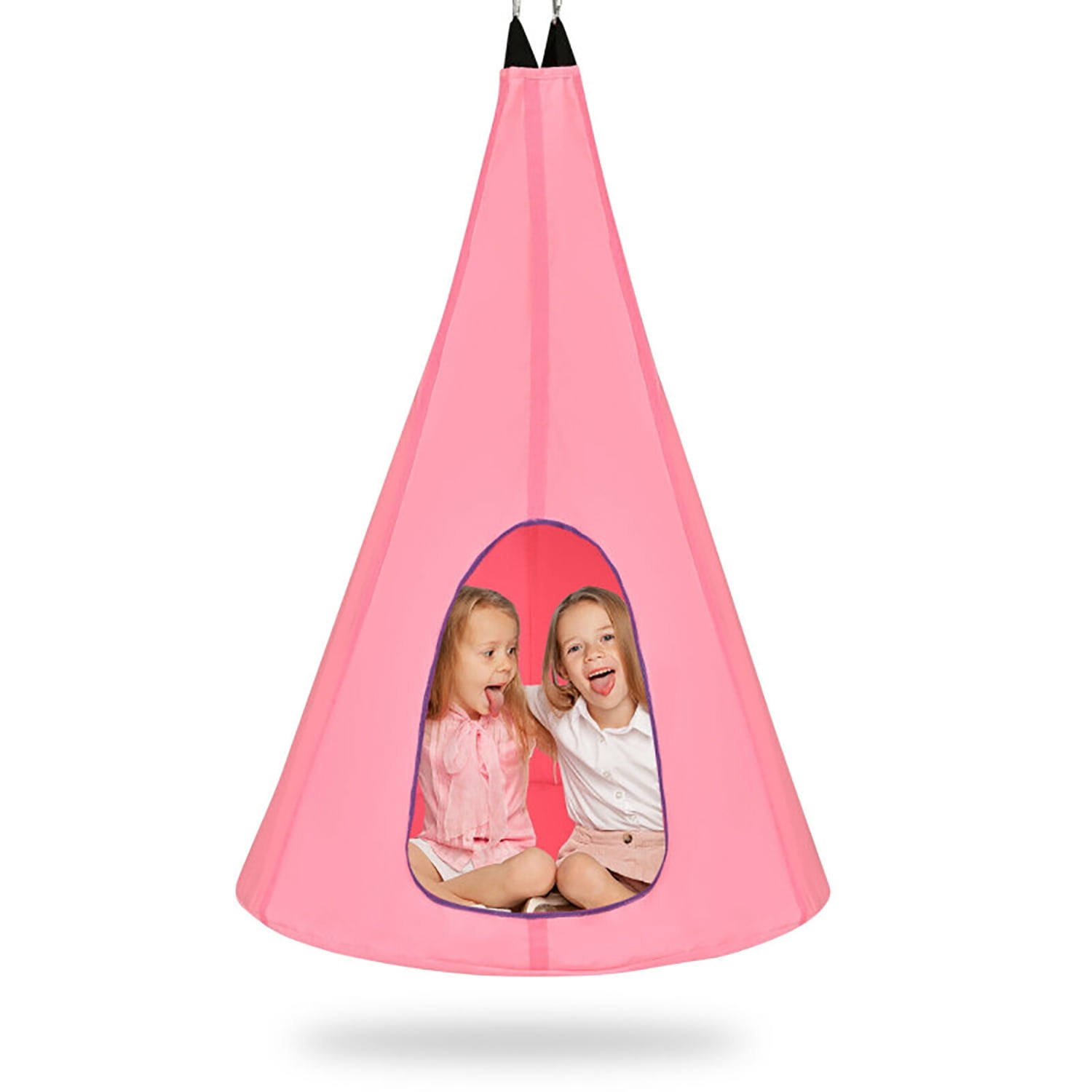 Topcobe 40 Inch Kids Nest Swing Chair Hanging Hammock Seat for Indoor Outdoor, Swinging Hammock Chair, Pink