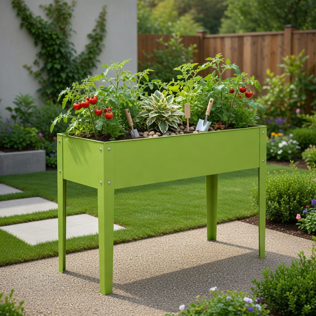 Topcobe 40 x 13 Inch Outdoor Elevated Garden Plant Flower Bed, Raised Beds for Yard Garden, Planters for Outdoor Plants