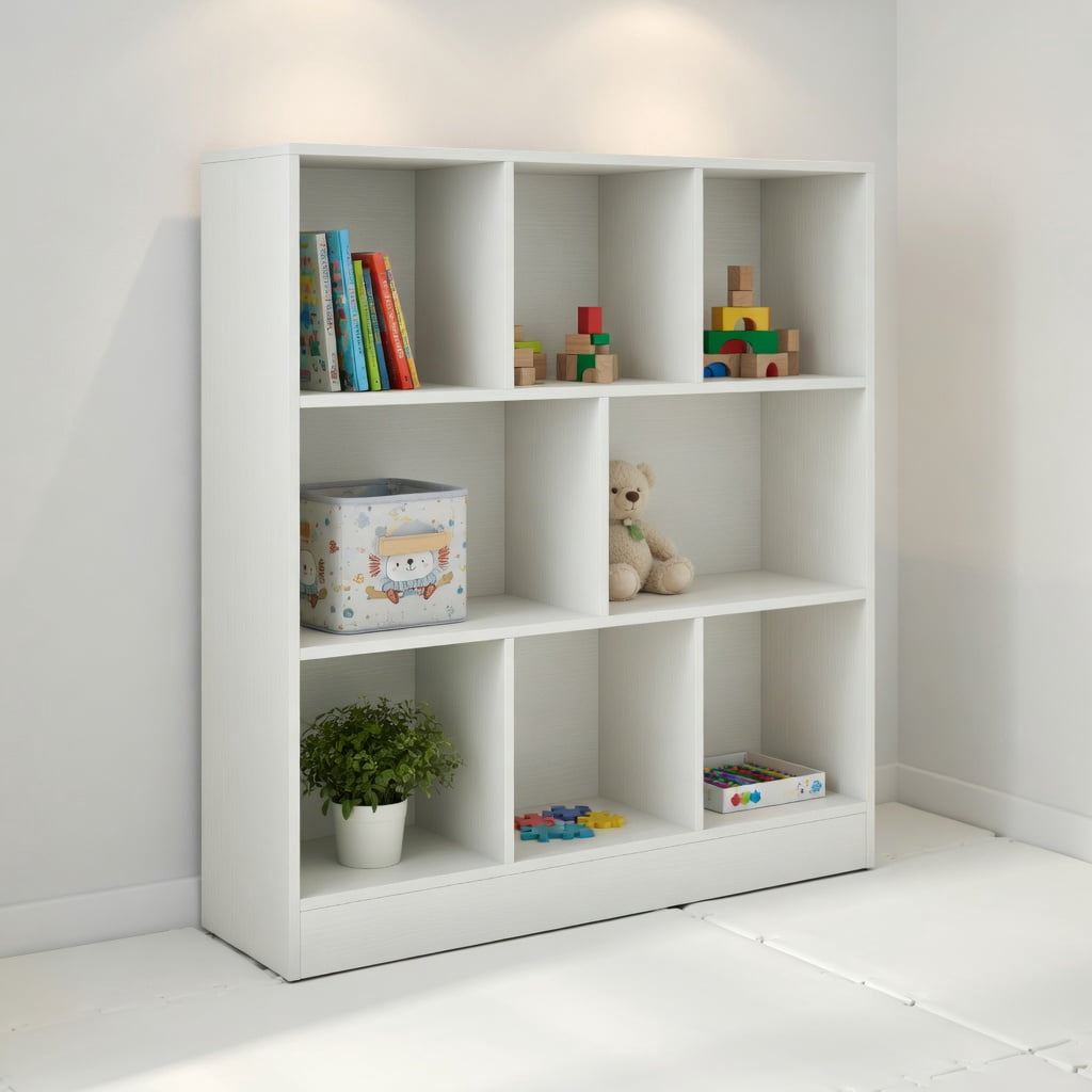 Topcobe 41 Inches 8-Cube Freestanding Bookcase for Kids, Kids Toy Storage Organizer-White