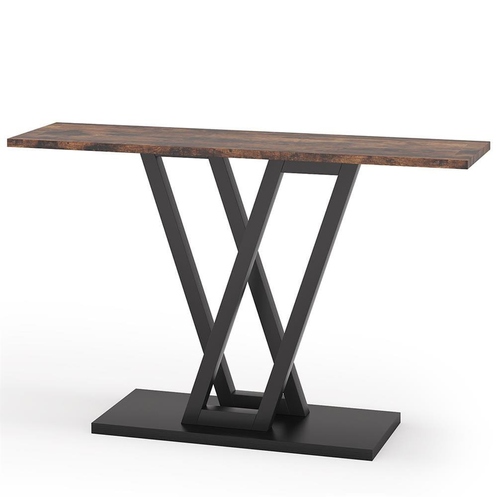 Topcobe 43 Inch Console Table, Industrial Entryway Hallway Table, Modern Furniture for Indoor, Brown