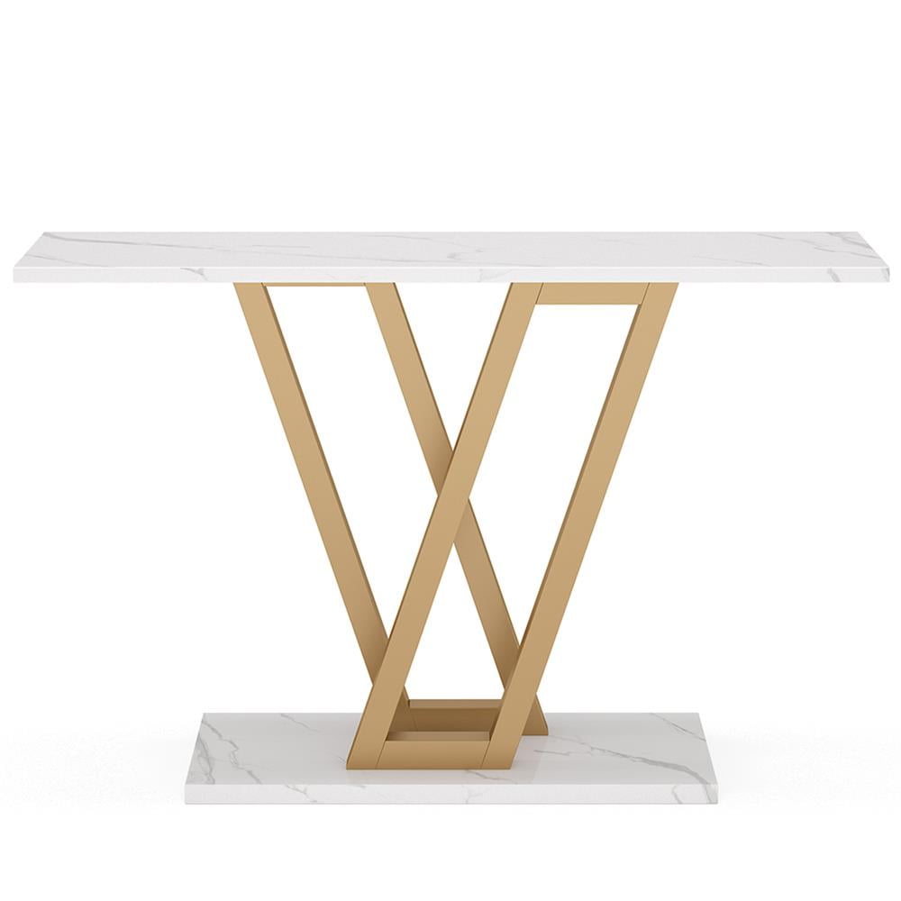 Topcobe 43 Inch Console Table, Industrial Entryway Hallway Table, Modern Furniture for Indoor, White