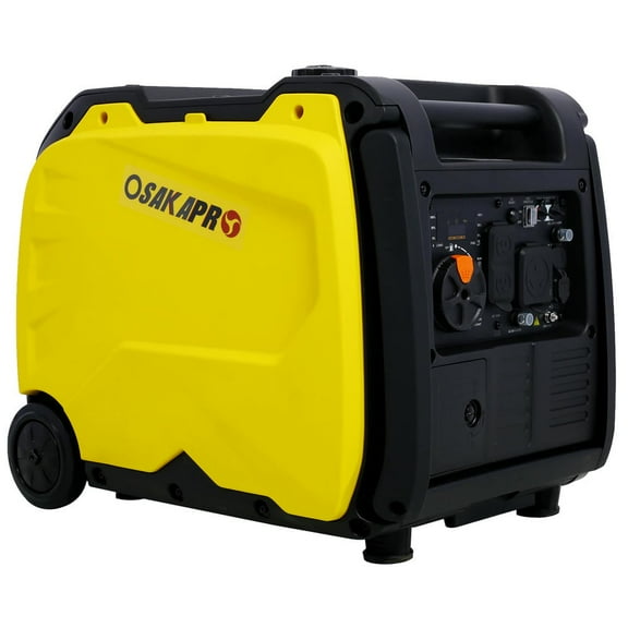 Topcobe 4500W Portable Electric Generator, Super Quiet Inverter Generator, Foldable Handle with Wheel, 212cc 4 Stroke, Utility, Yellow
