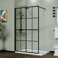 thumbnail image 1 of Topcobe 46 In. X 72 In. Shower Screen Walk-In Wet-Room Black, Glass Shower Door, Walk In Shower Kit, Bathroom Glass Door, 1 of 8