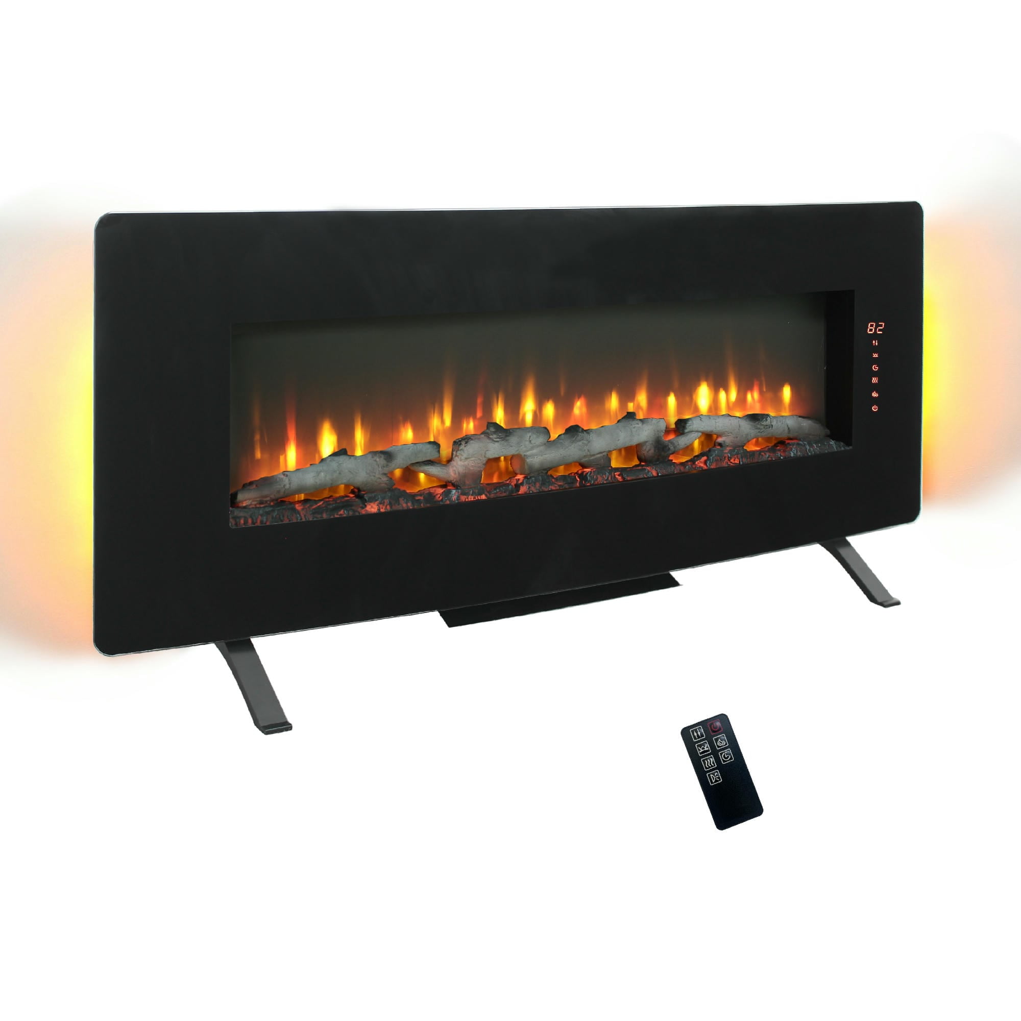 Topcobe 48 Inch Curved Front Wall Mounted Electric Fireplace with