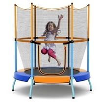 Topcobe 48" Toddler Trampoline with Safety Enclosure Net, Recreational Trampolines for Kids, Large Trampoline for Outdoor Backyards-Orange