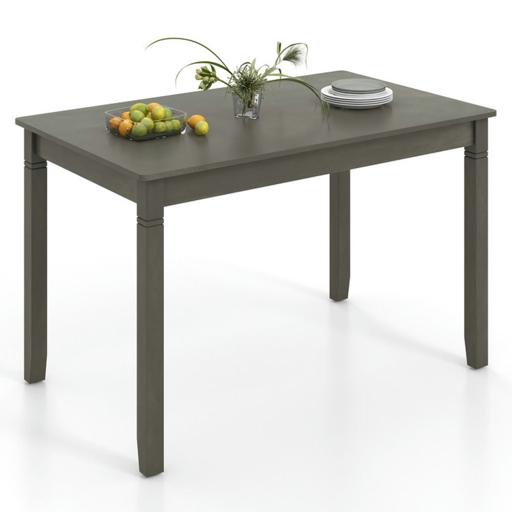 Topcobe 48" Wooden Dining Table for 4 People Rectangular Kitchen Table with Rubber Wood Legs, Furniture Table for Living Room, Easy Assembly, Classic Design, Gray