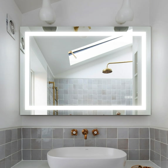 Topcobe 48" x 36" LED Bathroom Mirror, Wall Mount Bathroom Vanity Make Up Mirror
