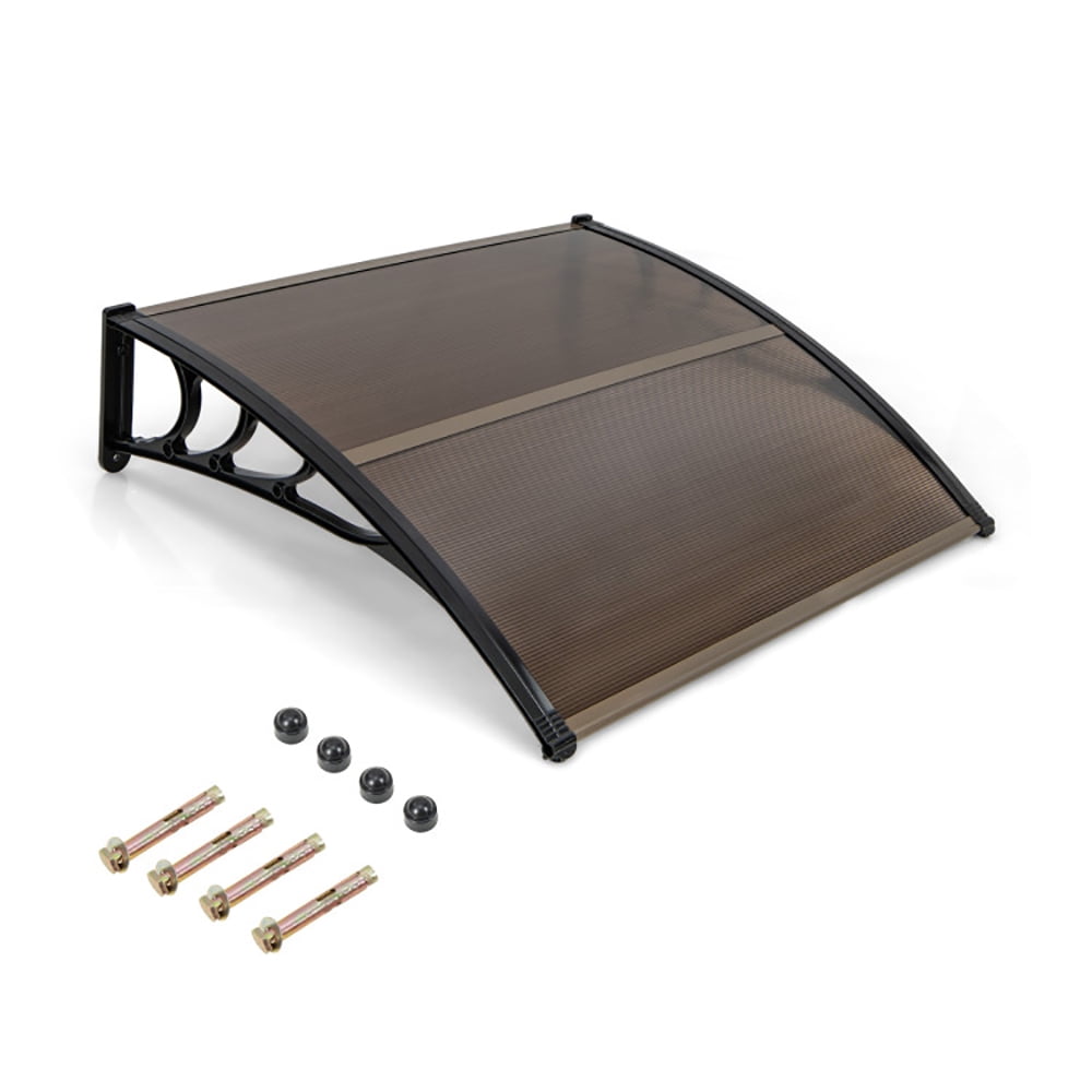 Topcobe 48" x 40" Outdoor Front Door Patio Overhang Awning for Sunlight Rain Snow Wind Protection, Awning for Patio