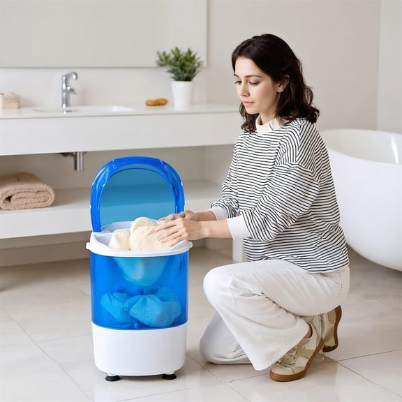 Topcobe 5.5 lbs Portable Semi Auto Washing Machine for Small Space, Space Saving Compact Washer