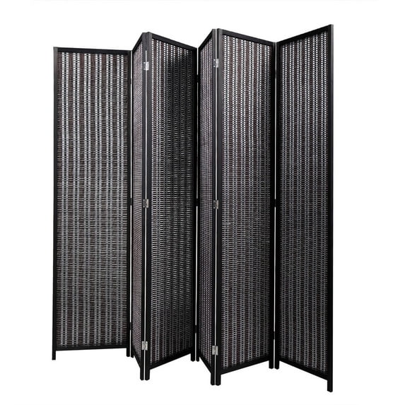 Topcobe 5.9 FT Tall Folding Room Divider for Home Office Restaurant, Freestanding Wood Privacy Screen for Bedroom Living Room, 6-Panel Interior Divider for Balcony Study, Black