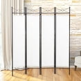 thumbnail image 1 of Topcobe 5.9FT Classic Metal Frame Room Divider for Home Office, 4 Panel Foldable Divider Screen for Bedroom Dining Room Living Room, Convenient Movable Divider Panel for Indoor Balcony, White, 1 of 10