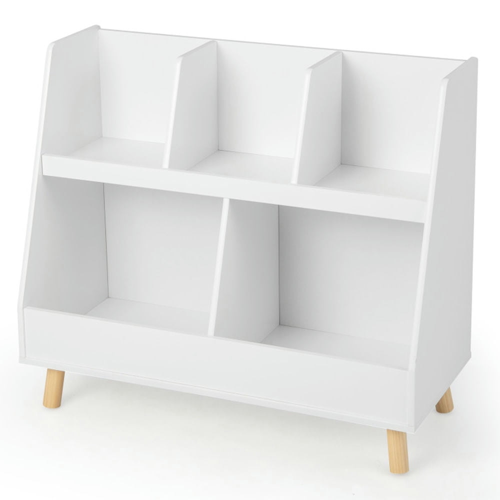 Topcobe 5-Cube Kids Bookshelf and Toy Organizer with Anti-Tipping Kits, Kids Toy Storage Organizer-White Topcobe 5-Cube Kids Bookshelf and Toy Organizer with Anti-Tipping Kits, Kids Toy Storage Organizer-White