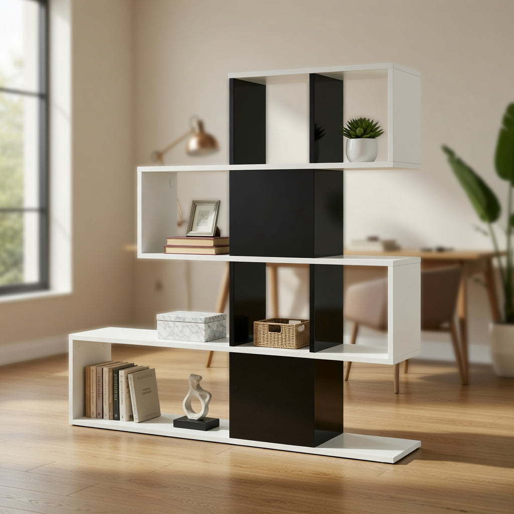 Topcobe 5-Tier Bookshelf Corner Ladder Bookcase with Storage Rack, Tall ...