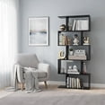 thumbnail image 1 of Topcobe 5-Tier Bookshelf with Anti-Toppling Device for Living Room Home Office, Tall Bookshelf Modern Book Case for Books, CDs, Movies, Black, 1 of 11