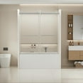 thumbnail image 1 of Topcobe 56"-60" W X 62" H Frameless Double Sliding Tub Door, Bypass Tub Shower Door Soft Closing, Bathtub Shower Door, Walk In Shower Kit, Glass Shower Door, Chrome, 1 of 15