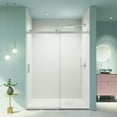 thumbnail image 1 of Topcobe 56-60" W X 76" H Frameless Single Sliding Soft-Close Shower Doors with Buffer, Bathroom Sliding Shower Door, Reversible Installation, Walk In Shower Kit, Bathroom Glass Door, Brushed Nickel, 1 of 9
